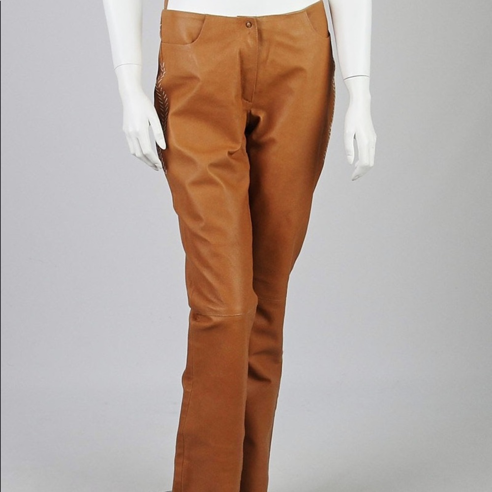 NWT Miu Miu 100% Genuine Leather Trousers Size 44